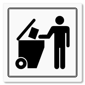 Popelnice, 148x148mm, bílá, Utah